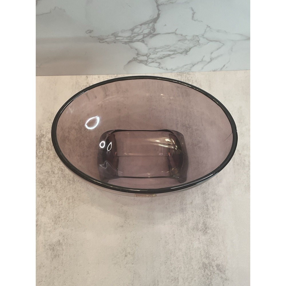 Vtg Viking Amethyst Scroll Oval Bowl Hand Made - Picture 4 of 9